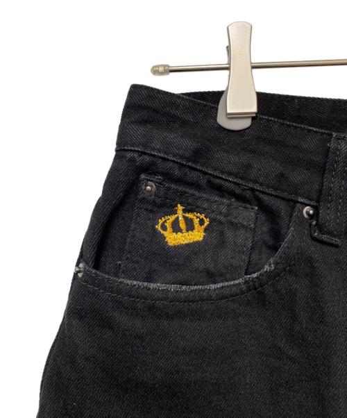 Jaded London（ジェイデッドロンドン）Jaded London (ジェイデッドロンドン) デニムパンツ ブラック×ゴールド サイズ:28の古着・服飾アイテム