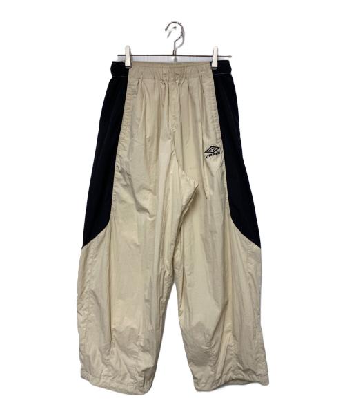 UMBRO（アンブロ）UMBRO (アンブロ) FREAK'S STORE (フリークスストア) ナイロンパンツ ベージュ×ブラック サイズ:Lの古着・服飾アイテム