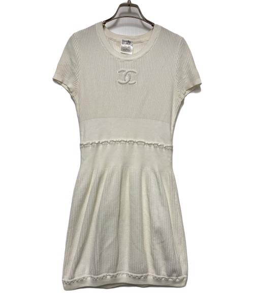 CHANEL（シャネル）CHANEL (シャネル) ノースリーブ・キャミソールワンピース ホワイト サイズ:42の古着・服飾アイテム