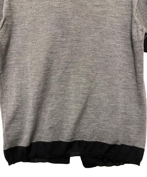 PRADA（プラダ）PRADA (プラダ) 半袖ニット グレー×ブラック サイズ:40の古着・服飾アイテム