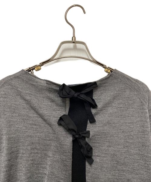 PRADA（プラダ）PRADA (プラダ) 半袖ニット グレー×ブラック サイズ:40の古着・服飾アイテム