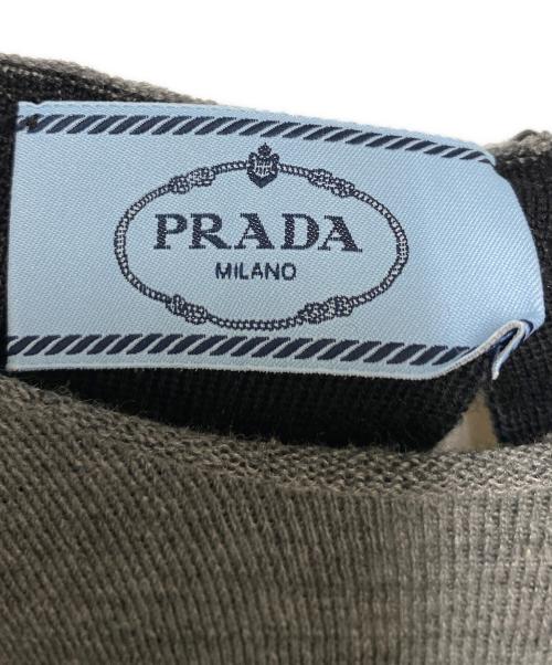 PRADA（プラダ）PRADA (プラダ) 半袖ニット グレー×ブラック サイズ:40の古着・服飾アイテム