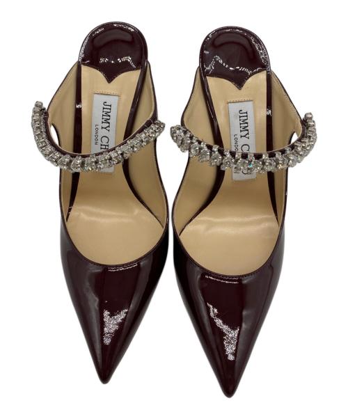 JIMMY CHOO（ジミーチュウ）JIMMY CHOO (ジミーチュウ) ビジューエナメルパンプス ブラウン サイズ:37の古着・服飾アイテム