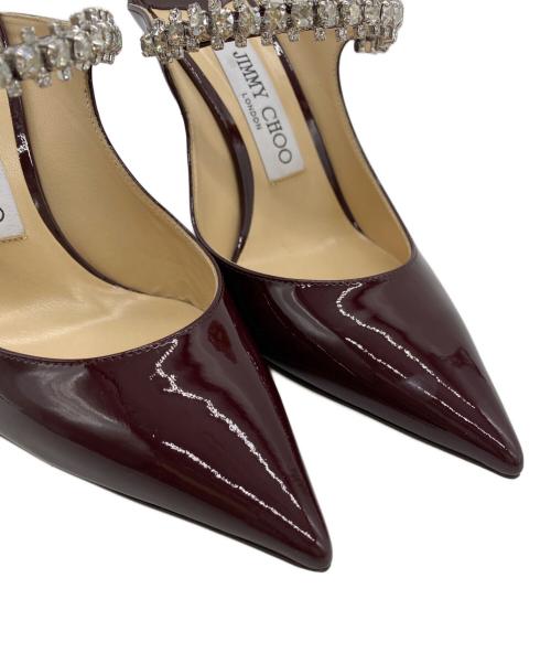 JIMMY CHOO（ジミーチュウ）JIMMY CHOO (ジミーチュウ) ビジューエナメルパンプス ブラウン サイズ:37の古着・服飾アイテム