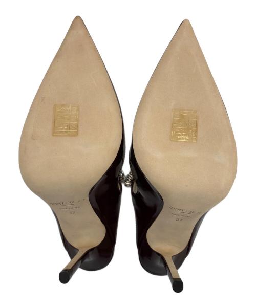 JIMMY CHOO（ジミーチュウ）JIMMY CHOO (ジミーチュウ) ビジューエナメルパンプス ブラウン サイズ:37の古着・服飾アイテム
