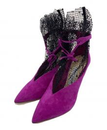 JIMMY CHOO（ジミーチュウ）の古着「スウェードパンプス」｜パープル