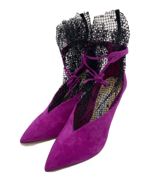 JIMMY CHOO（ジミーチュウ）JIMMY CHOO (ジミーチュウ) スウェードパンプス パープル サイズ:37の古着・服飾アイテム