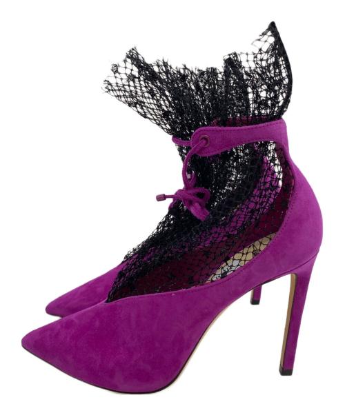 JIMMY CHOO（ジミーチュウ）JIMMY CHOO (ジミーチュウ) スウェードパンプス パープル サイズ:37の古着・服飾アイテム