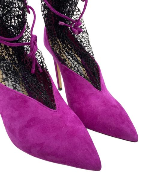 JIMMY CHOO（ジミーチュウ）JIMMY CHOO (ジミーチュウ) スウェードパンプス パープル サイズ:37の古着・服飾アイテム