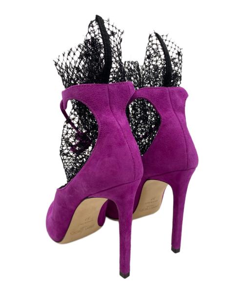 JIMMY CHOO（ジミーチュウ）JIMMY CHOO (ジミーチュウ) スウェードパンプス パープル サイズ:37の古着・服飾アイテム