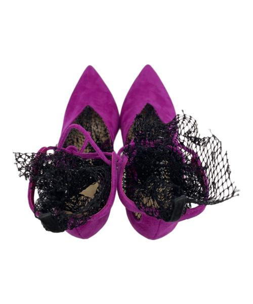 JIMMY CHOO（ジミーチュウ）JIMMY CHOO (ジミーチュウ) スウェードパンプス パープル サイズ:37の古着・服飾アイテム