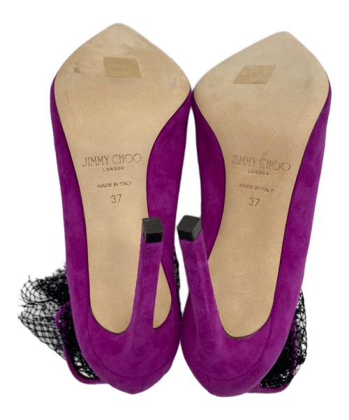 JIMMY CHOO（ジミーチュウ）JIMMY CHOO (ジミーチュウ) スウェードパンプス パープル サイズ:37の古着・服飾アイテム