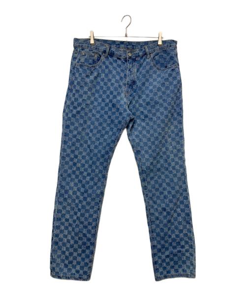 mnml（ミニマル）MNML (ミニマル) チェッカーストレートデニム インディゴ サイズ:40の古着・服飾アイテム