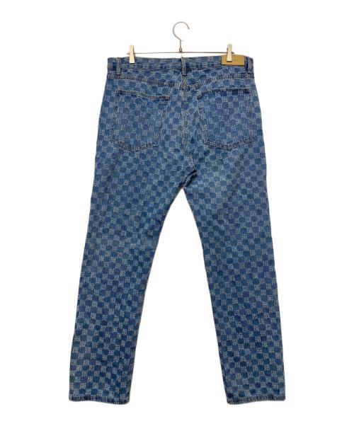 mnml（ミニマル）MNML (ミニマル) チェッカーストレートデニム インディゴ サイズ:40の古着・服飾アイテム