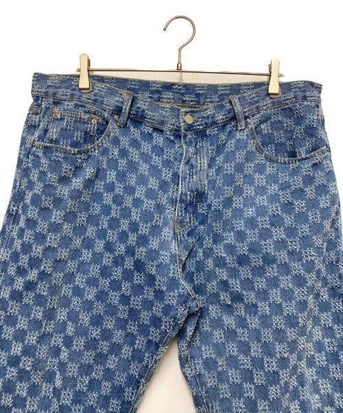 mnml（ミニマル）MNML (ミニマル) チェッカーストレートデニム インディゴ サイズ:40の古着・服飾アイテム