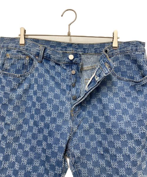 mnml（ミニマル）MNML (ミニマル) チェッカーストレートデニム インディゴ サイズ:40の古着・服飾アイテム