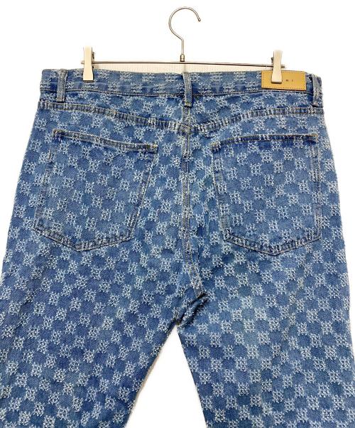 mnml（ミニマル）MNML (ミニマル) チェッカーストレートデニム インディゴ サイズ:40の古着・服飾アイテム