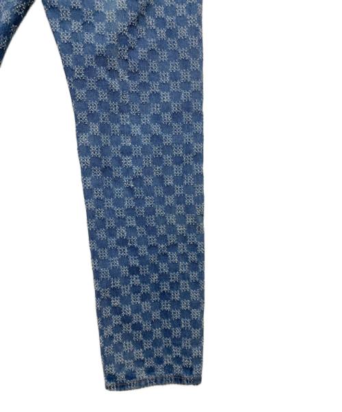 mnml（ミニマル）MNML (ミニマル) チェッカーストレートデニム インディゴ サイズ:40の古着・服飾アイテム