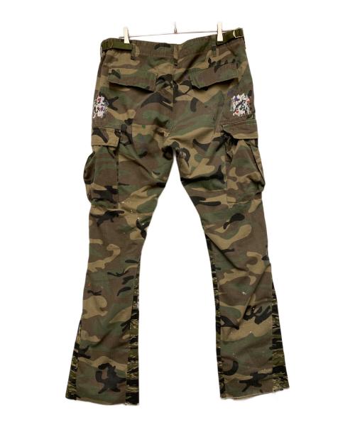 mnml（ミニマル）mnml (ミニマル) カーゴフレアパンツ グリーン×ブラウン サイズ:34の古着・服飾アイテム