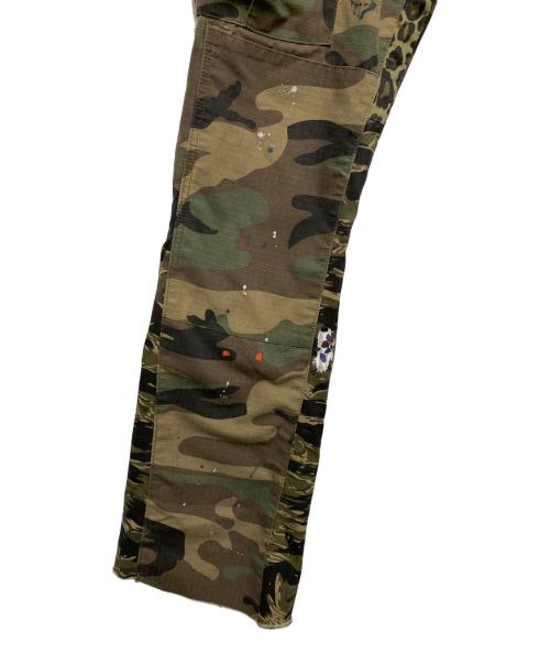 mnml（ミニマル）mnml (ミニマル) カーゴフレアパンツ グリーン×ブラウン サイズ:34の古着・服飾アイテム