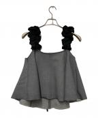 MAISON SPECIALメゾンスペシャル）の古着「ノースリーブブラウス」｜グレー×ブラック