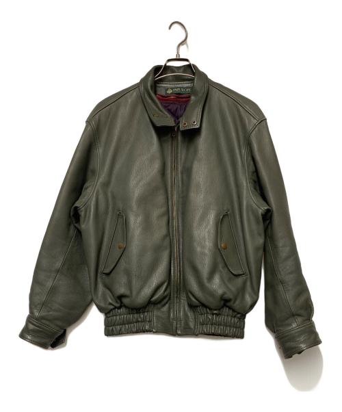 PAIR SLOPE（ペアスロープ）PAIR SLOPE (ペアスロープ) レザージャケット オリーブ サイズ:LLの古着・服飾アイテム