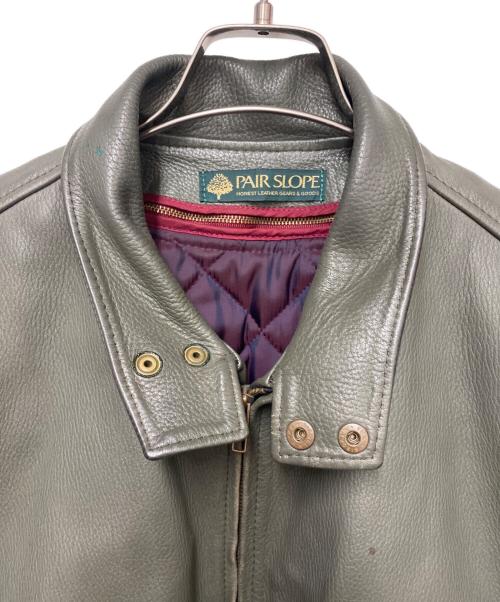 PAIR SLOPE（ペアスロープ）PAIR SLOPE (ペアスロープ) レザージャケット オリーブ サイズ:LLの古着・服飾アイテム