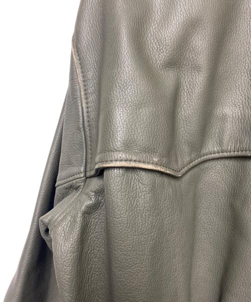 PAIR SLOPE（ペアスロープ）PAIR SLOPE (ペアスロープ) レザージャケット オリーブ サイズ:LLの古着・服飾アイテム