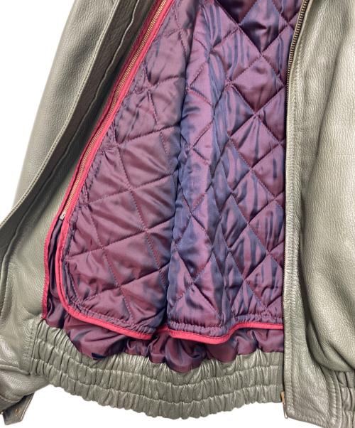 PAIR SLOPE（ペアスロープ）PAIR SLOPE (ペアスロープ) レザージャケット オリーブ サイズ:LLの古着・服飾アイテム