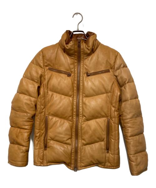 AZ（エーゼイ）AZ (エーゼイ) レザーダウンジャケット ベージュ サイズ:Lの古着・服飾アイテム
