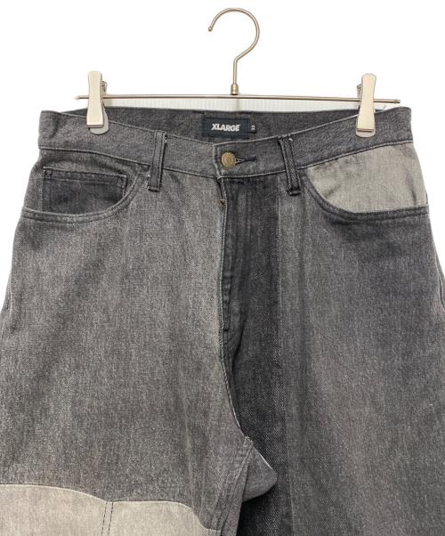 X-LARGE（エクストララージ）X-LARGE (エクストララージ) パッチワークデニムパンツ ブラック サイズ:81㎝の古着・服飾アイテム