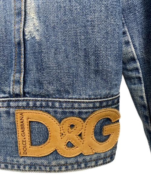 DOLCE & GABBANA（ドルチェ＆ガッバーナ）DOLCE & GABBANA (ドルチェ＆ガッバーナ) ロゴワッペンデニムジャケット インディゴ サイズ:Sの古着・服飾アイテム