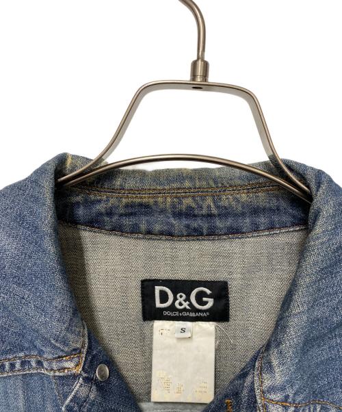 DOLCE & GABBANA（ドルチェ＆ガッバーナ）DOLCE & GABBANA (ドルチェ＆ガッバーナ) ロゴワッペンデニムジャケット インディゴ サイズ:Sの古着・服飾アイテム