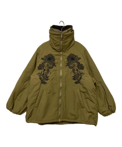 iS ScoLar（イズ スカラー）iS ScoLar (イズ スカラー) 花刺繍中綿ブルゾン オリーブ サイズ:M 未使用品の古着・服飾アイテム