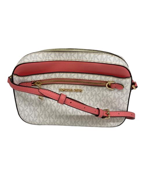 MICHAEL KORS（マイケル・コース）MICHAEL KORS (マイケル・コース) ショルダーバッグ ホワイト×ピンクの古着・服飾アイテム