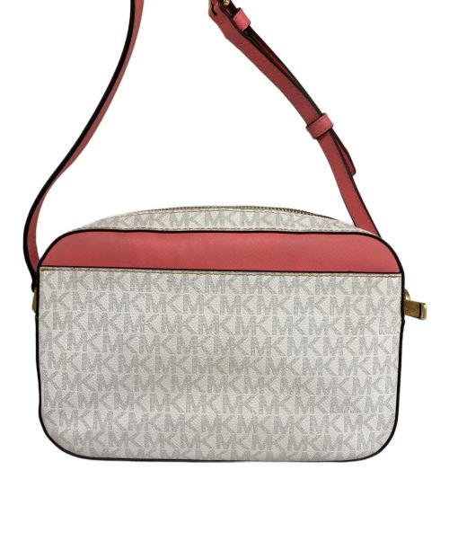MICHAEL KORS（マイケル・コース）MICHAEL KORS (マイケル・コース) ショルダーバッグ ホワイト×ピンクの古着・服飾アイテム