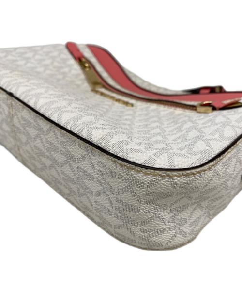 MICHAEL KORS（マイケル・コース）MICHAEL KORS (マイケル・コース) ショルダーバッグ ホワイト×ピンクの古着・服飾アイテム