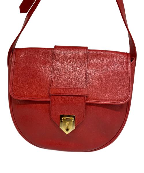 Yves Saint Laurent（イヴサンローラン）Yves Saint Laurent (イヴサンローラン) カサンドラフロップショルダーバッグ レッドの古着・服飾アイテム