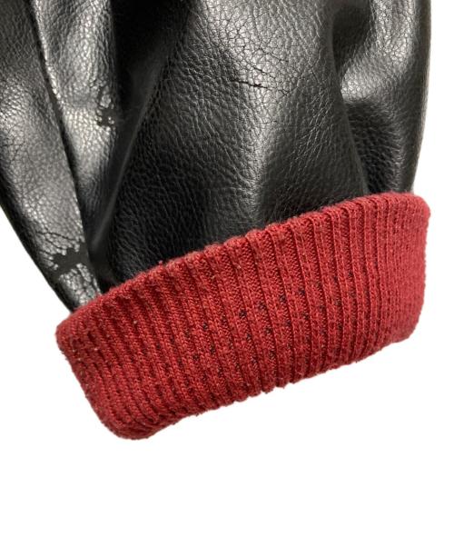 NFL（エヌエフエル）NFL (エヌエフエル) レザージャケット ブラック×レッド サイズ:2XLの古着・服飾アイテム