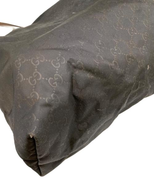 GUCCI（グッチ）GUCCI (グッチ) ナイロントートバッグ ブラック×ブラウンの古着・服飾アイテム