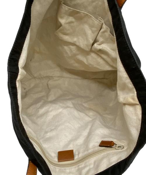 GUCCI（グッチ）GUCCI (グッチ) ナイロントートバッグ ブラック×ブラウンの古着・服飾アイテム