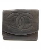 CHANELシャネル）の古着「2つ折り財布」｜ブラック