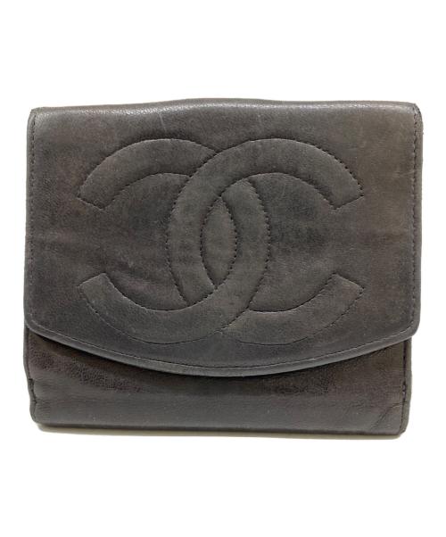 CHANEL（シャネル）CHANEL (シャネル) 2つ折り財布 ブラックの古着・服飾アイテム
