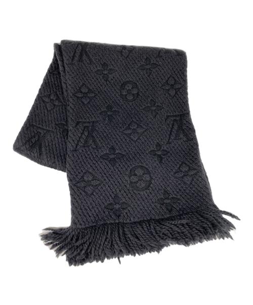 LOUIS VUITTON（ルイ ヴィトン）LOUIS VUITTON (ルイ ヴィトン) エシャルプ・ロゴマニアマフラー ブラックの古着・服飾アイテム