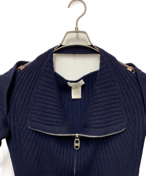 CELINE（セリーヌ）CELINE (セリーヌ) 厚手ニット ネイビー サイズ:Mの古着・服飾アイテム