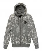 PHILIPP PLEIN HOMMEフィリップレインオム）の古着「ジップパーカー」｜グレー