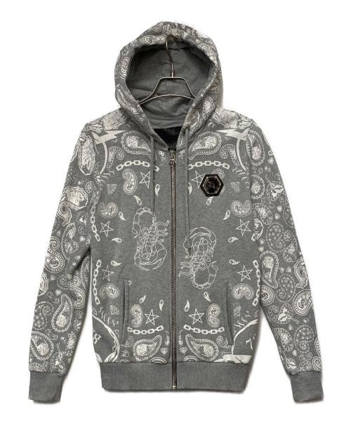 PHILIPP PLEIN HOMME（フィリップレインオム）PHILIPP PLEIN HOMME (フィリップレインオム) ジップパーカー グレー サイズ:不明の古着・服飾アイテム