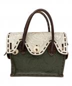 GRACE CONTINENTAL（グレースコンチネンタル）の古着「ハンドバッグ」｜グリーン×ホワイト