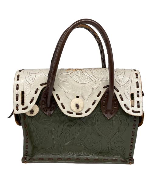 GRACE CONTINENTAL（（グレースコンチネンタル）GRACE CONTINENTAL (（グレースコンチネンタル) ハンドバッグ グリーン×ホワイトの古着・服飾アイテム