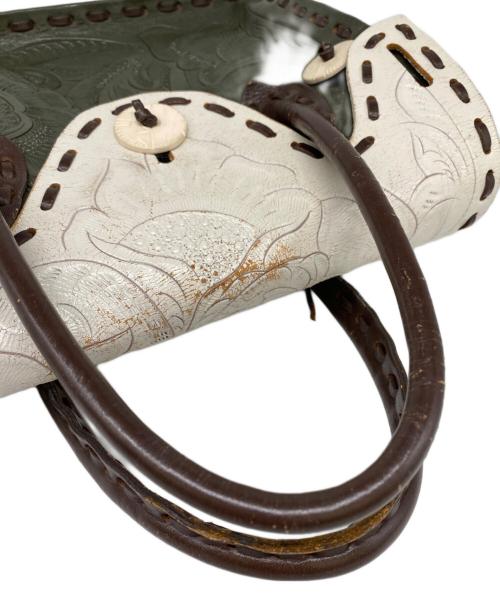 GRACE CONTINENTAL（（グレースコンチネンタル）GRACE CONTINENTAL (（グレースコンチネンタル) ハンドバッグ グリーン×ホワイトの古着・服飾アイテム